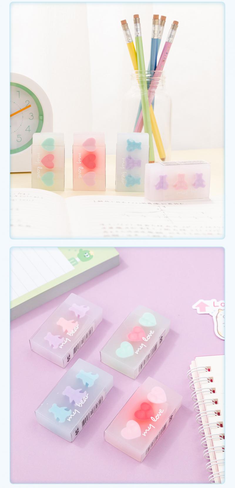 Effaceur de papeterie coréen Kawaii, soins créatifs, ours correcteur mignon, fournitures scolaires, du jour des enfants