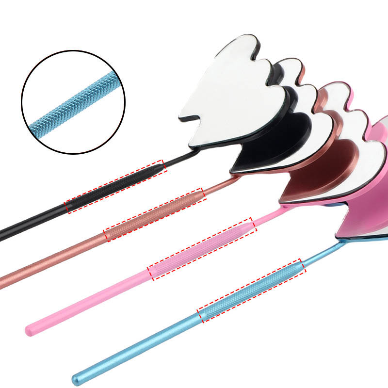 1pcs Stainless Steel Eyelash Checking Mirror Double Heart Shaped Magnifying Inspect Makeup Mirror Lash Extension Beauty Tools