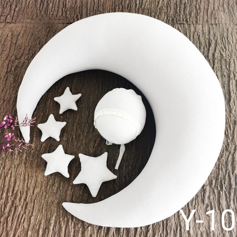 Moon Pillow Newborn Photography Prop Baby Posing Pillow Star Hat Set Baby Body Poser for Studio Photo: 10