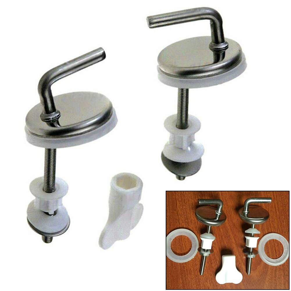 2pcs Toilet Seat Hinge Flush Toilet Cover Mounting Connector Toilet Lid Hinge Mounting Fittings Replacement Parts