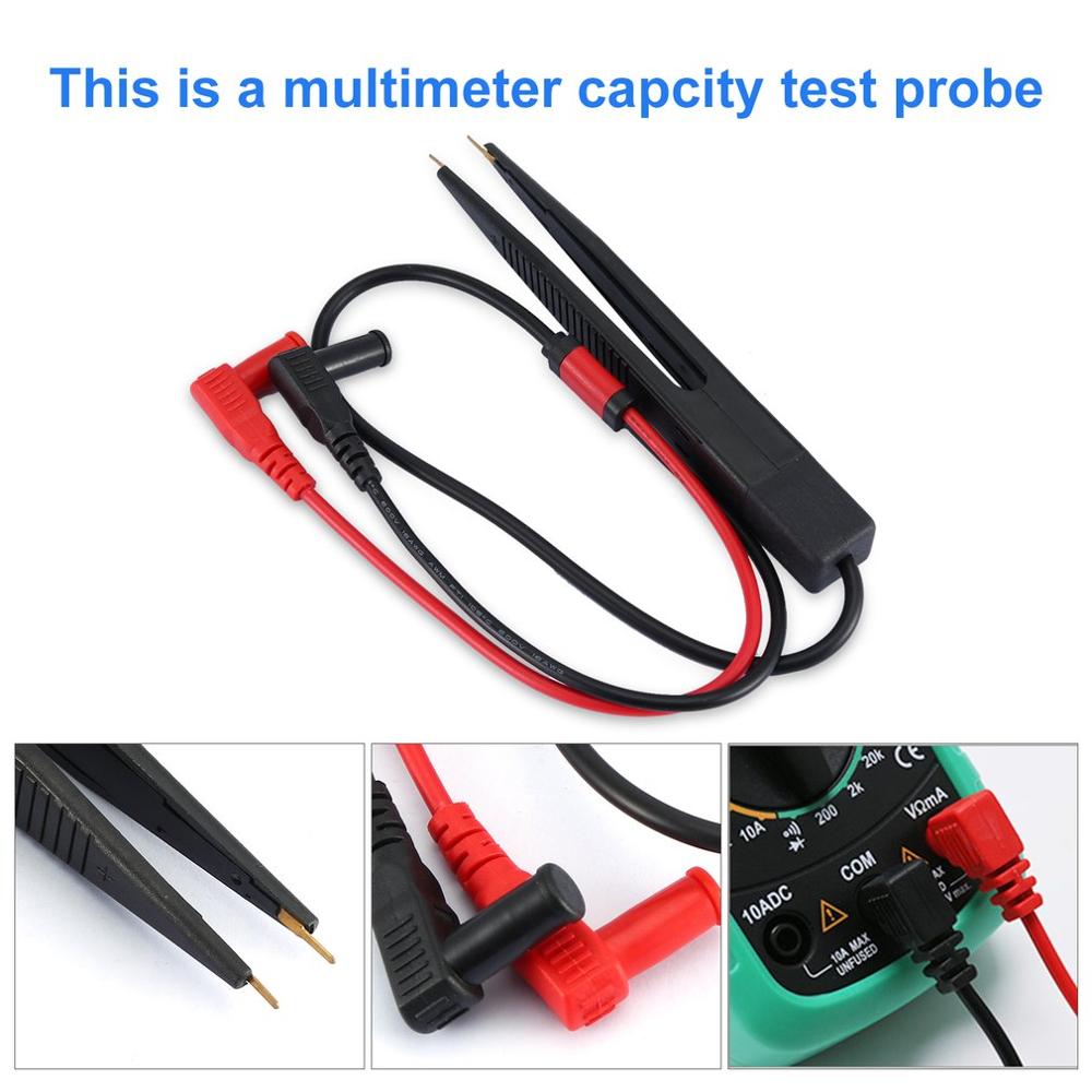 Multimeter testledninger kapacitet tester pen smd test sonde bly pincet lcr testværktøj til uni-t / victor / fluke multimeter