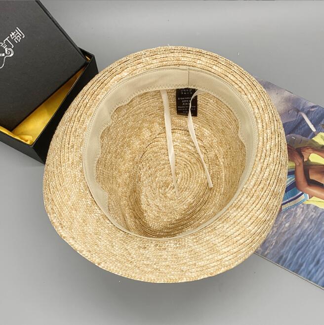 2022 straw hand woven straw hat for traveling and shopping with accessories Jazz straw hat for men and women fedora summer hats