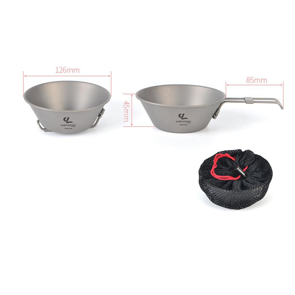 Bol Pliable En Titane Pour Camping – 82/90 Mm – Avec Sac à Mailles