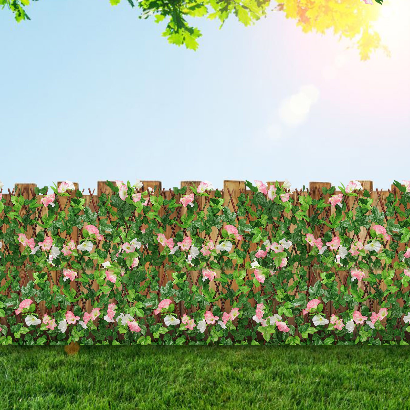 Artificial Leaf Garden Fence Screening Roll UV Fade Protected Privacy Artificial Fence Wall Landscaping Ivy Garden Fence