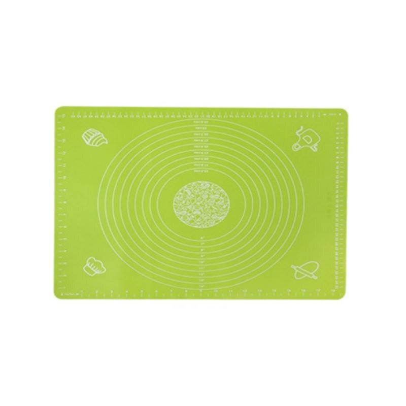 6 Kleuren 50*40Cm Siliconen Kneden Mat Antislip Non-stick Food Grade Siliconen Bakken Mat herbruikbare Milieuvriendelijke Keuken Gereedschap: 1PC Green