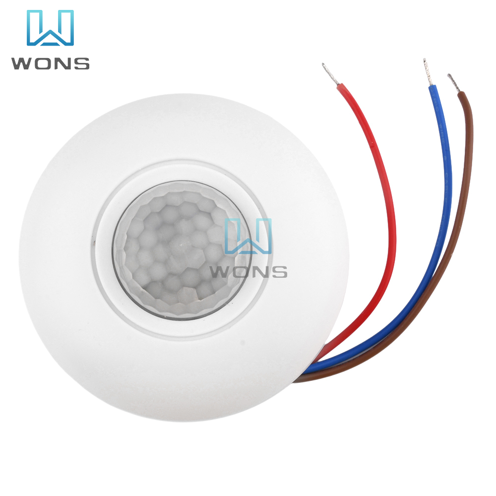 12V Infrared PIR Motion Sensor 360 Motion Human Body Sensor 85V-265V Occupancy Sensor Switch Ceiling Motion Sensor Light Switch