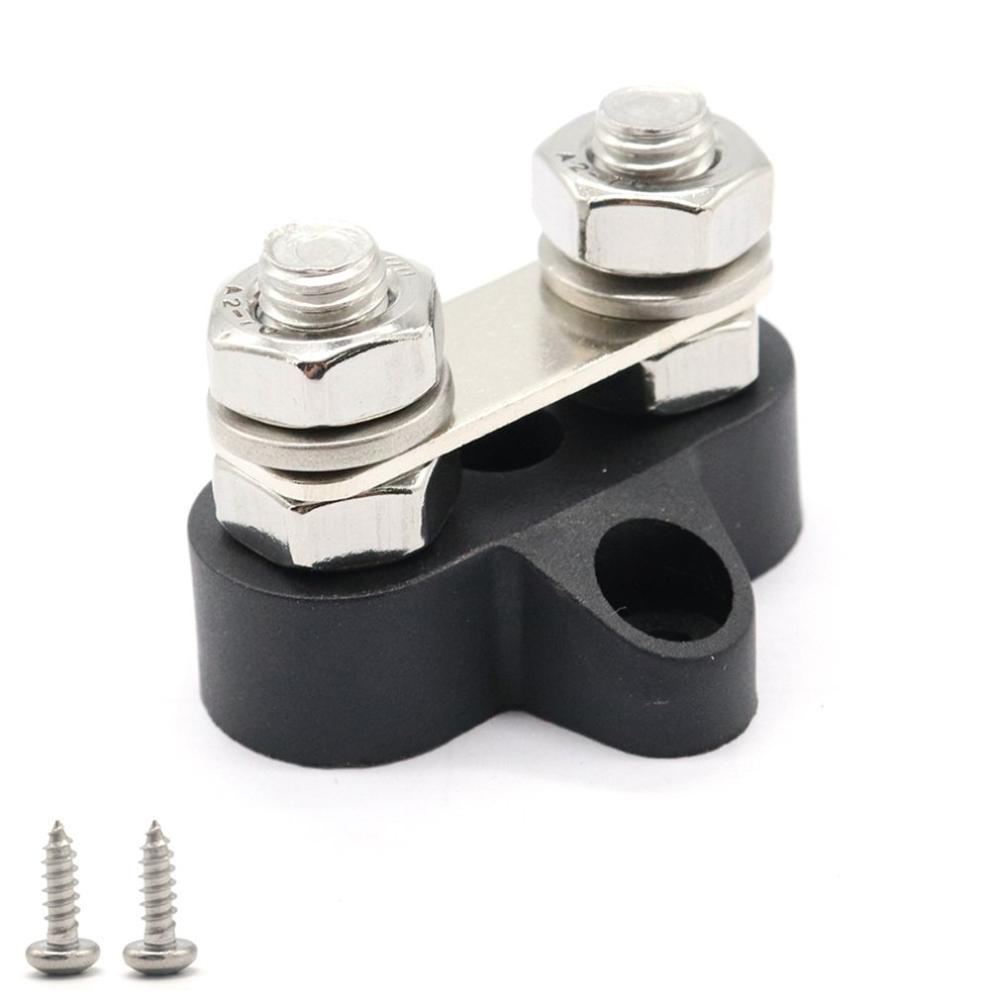 DC 48V Terminal Stud Positive Power Distribution Double Heavy Terminal Stud M8 M6 With Connecting Rod For Ships Cars And RVs: DB M8 black-rod