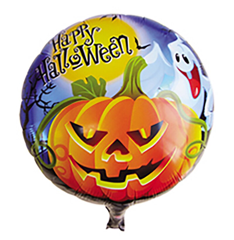 5 Pcs Halloween Pompoen Schedel Ronde Ballon, Halloween Verjaardag Thema Partij Decoratie Folie Ballon, Helium Vliegende Ballon