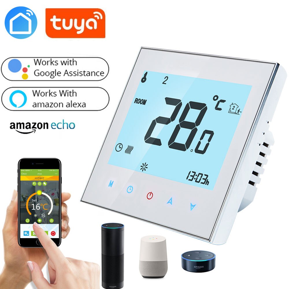 Home Programmable Thermostat for Water Heating System Smart Touchscreen Heat Only Thermostat for Water Recirculating System