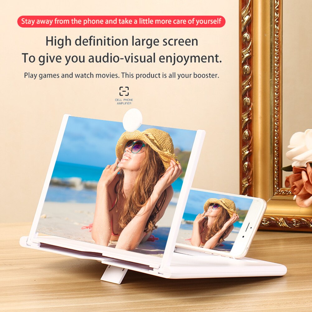 Universal 10 inch Mobile Phone Magnifier Bracket Holder 5D Video Screen Amplifier Magnifying Enlarger Desktop Stand