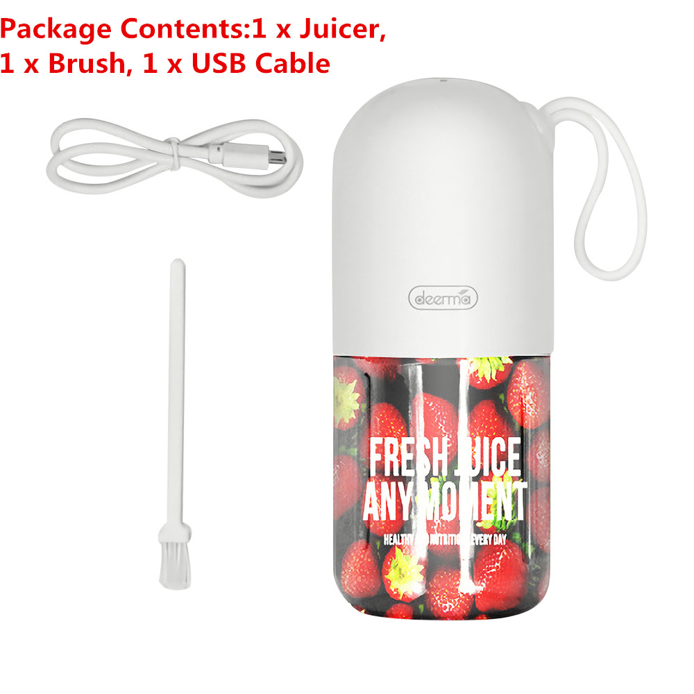 Deerma Draagbare Elektrische Juicer Blender Multifunctionele Draadloze Mini Usb Oplaadbare 300 Ml Sap Cup Cut Mixer Voor Reizen