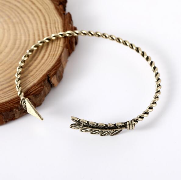 SL 027 czeski retro moda bransoletka minimalizm związane strzałka bransoletka kobiety otwarcia impreza biżuteria akcesoria fabryka bezpośredni: Ancient brązowy