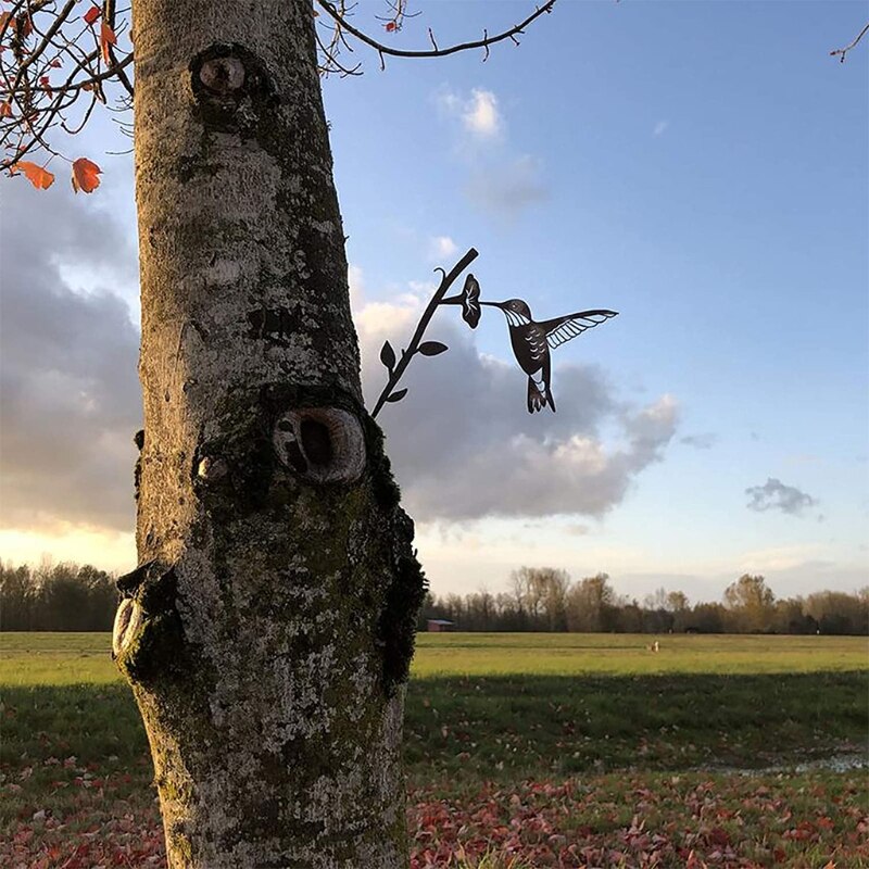 Yard Art Tree Bird Owl Animal Art Garden Metal Tree Stainless Steel Art Metal N7MD