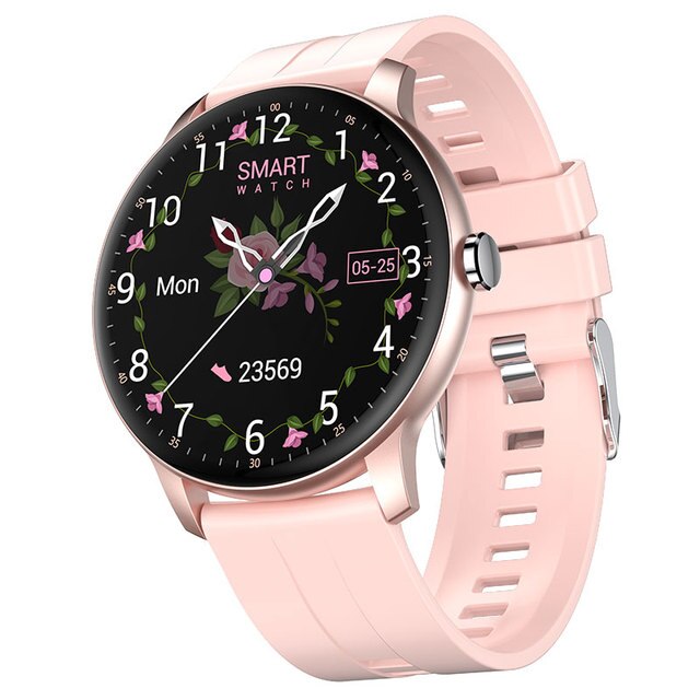 Sport Smart Watch For Women Men 1.3 inch Round Screen Supports Bluetooth Call Heart Rate Waterproof Xiaomi Official Store: Pink Silica Gel