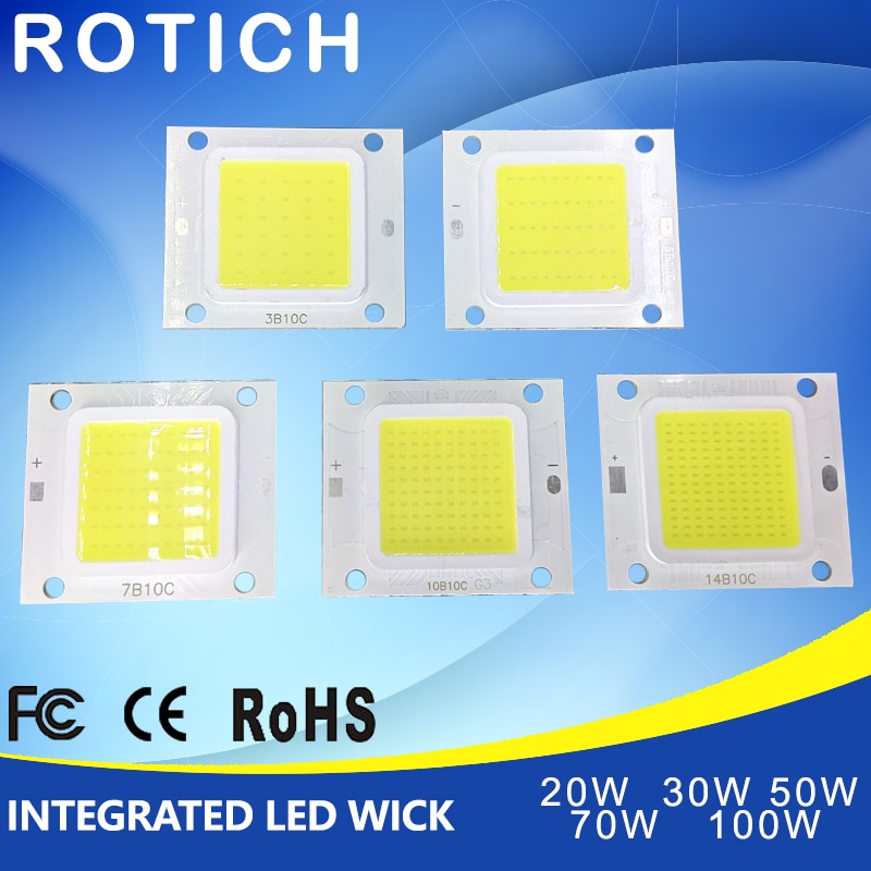 Epistar – puce LED COB haute puissance, 20W 30W 50W 70W 100W DC 30V-32V, SMD intégré pour projecteur blanc /blanc