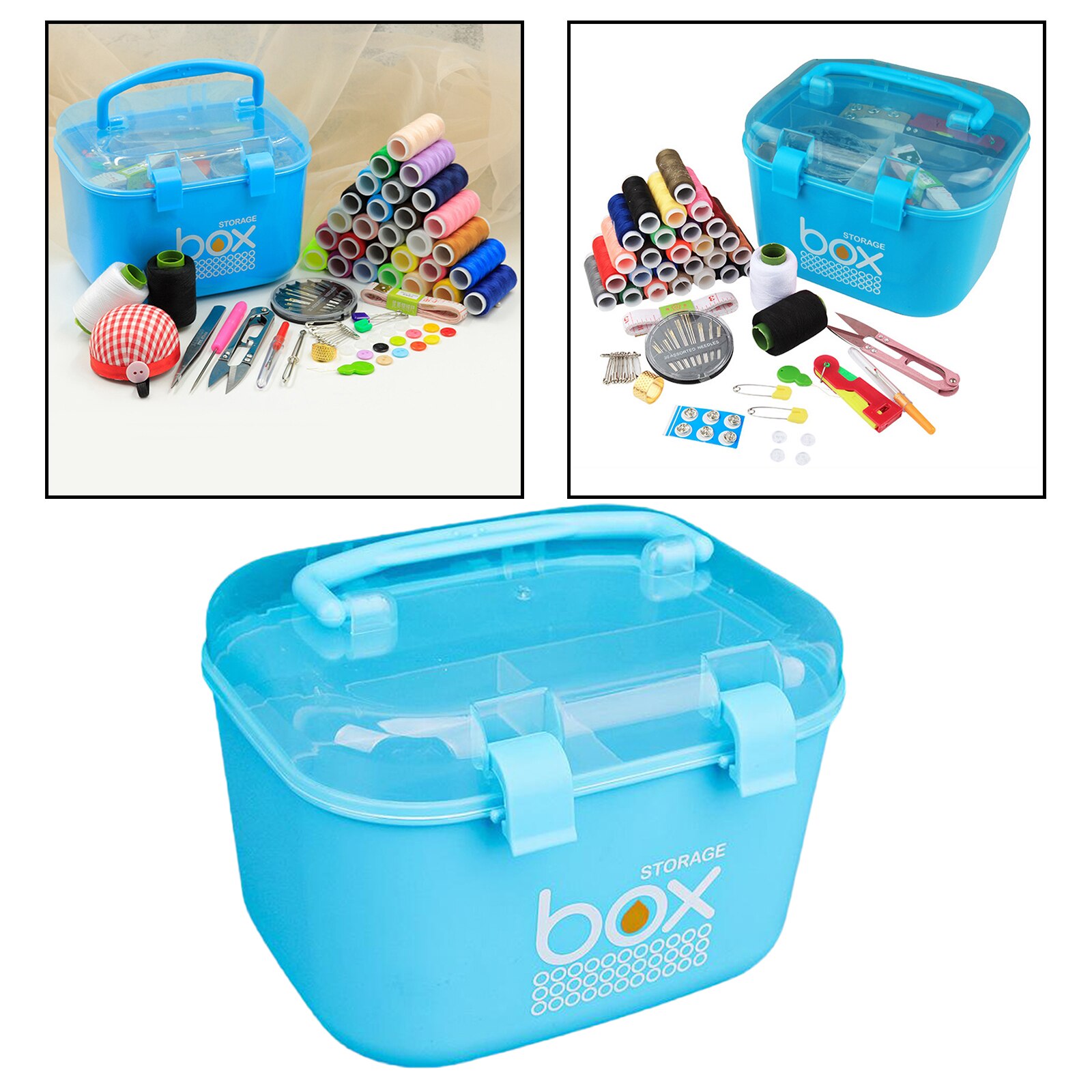 Plastic Storage Bin with Lid, Medicine Box Lockable Compartment Container Organizer