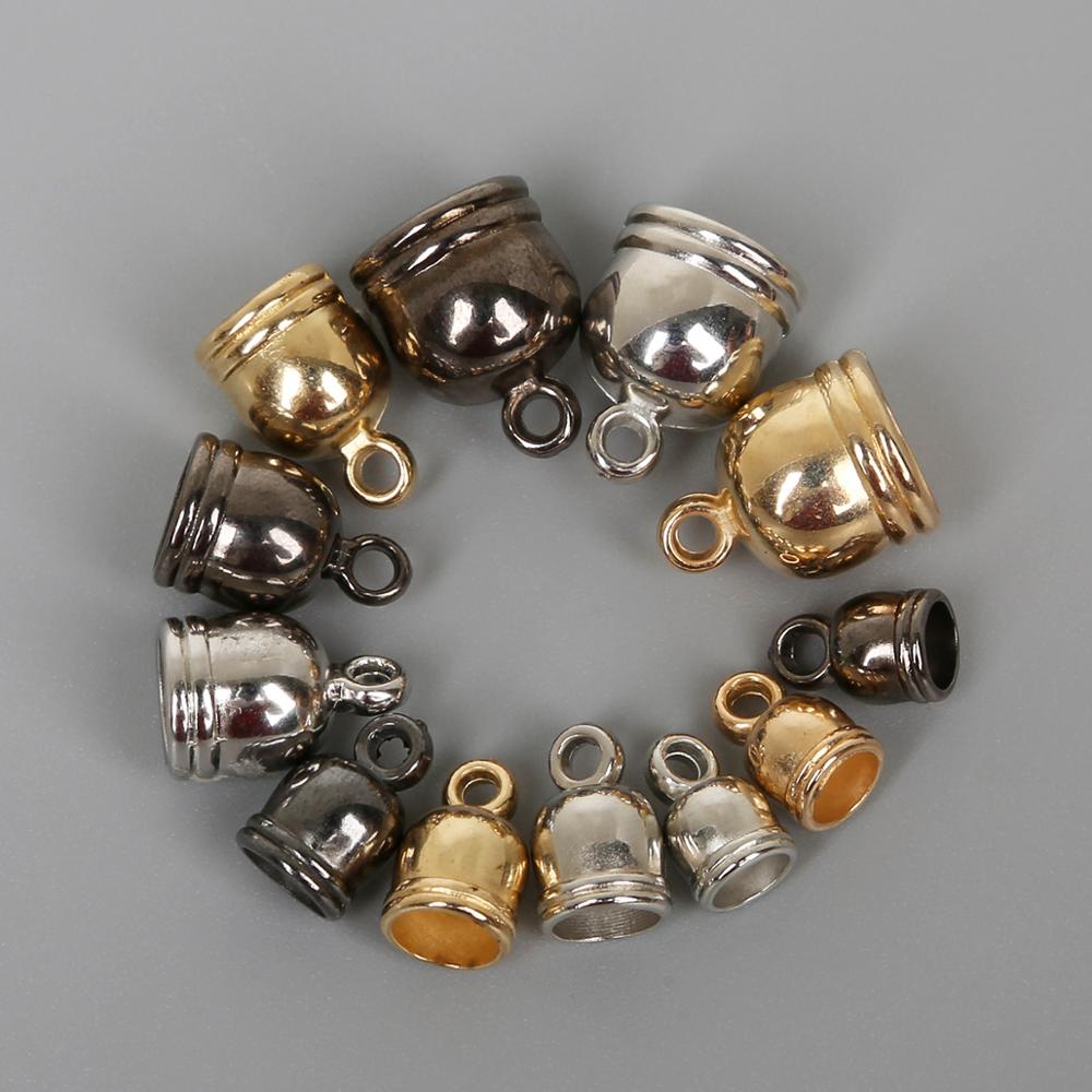 50 teile/los Ohrringe Halskette Ende Spitze Quaste Caps Leder Cord Crimps End Caps Perlen Kappe Verschluss Für DIY Schmuck Machen