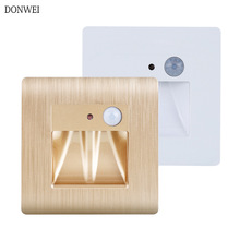 Motion Sensor Recessed Led Stair Light 85-265V led wall Sconce lighting Indoor Step stairway wall lamps warm / cool white
