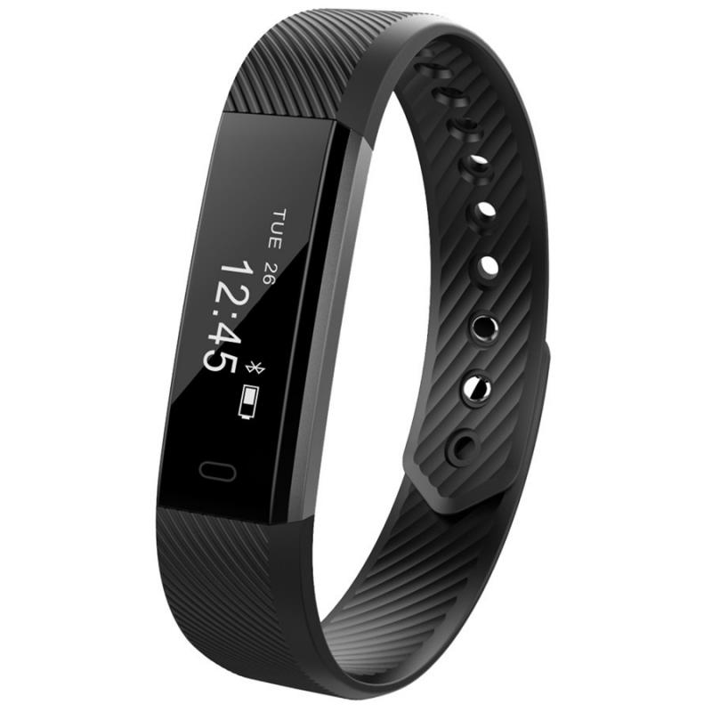 Smart Band Sport Bracelet Fitness Tracker Pedometer Step Counter Sleep Monitor Wristband Alarm Clock For IOS Android: black