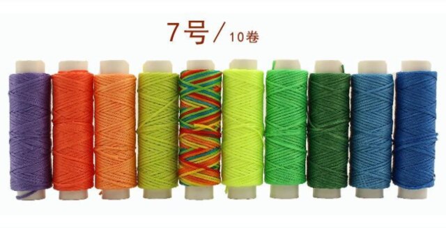 10Pcs 0.8MM 15MM Flat Waxed Sewing Line Thickness Waxed Thread For Leather Waxed Cord For Leather Craft Hand Stitching Thread: 7