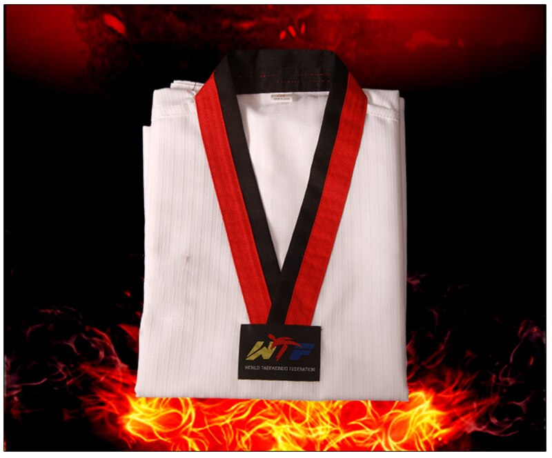 Traje de Taekwondo para hombres, mujeres y niños, uniforme de Taekwondo blanco TKD de poliéster y algodón para Karate, conjunto de Dobok