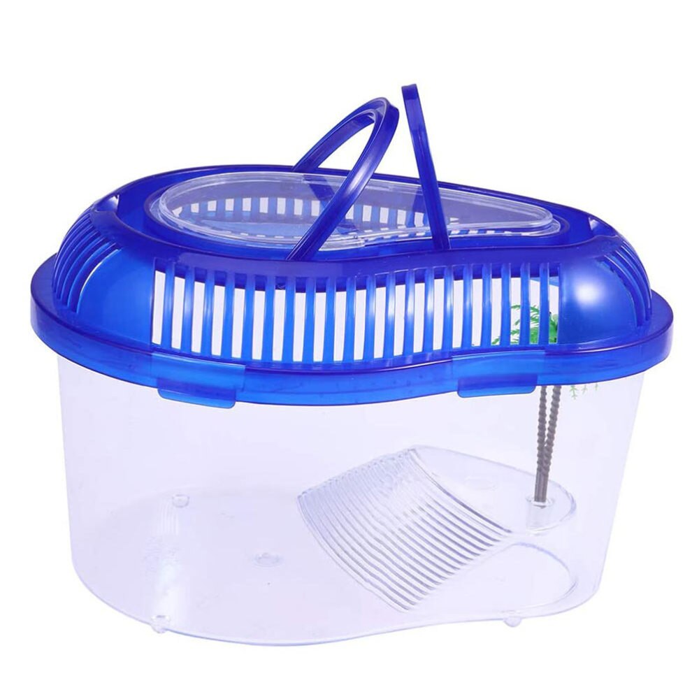 1pc schildpaddentank handvat deksel draagbare plastic kweekbak container voederhouder voor schildpadden