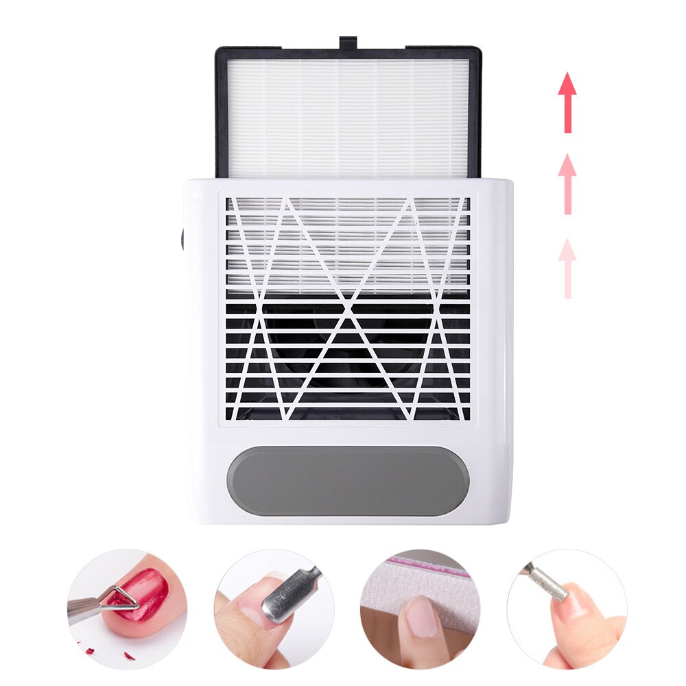 80W Nail Vacuum Cleaner Nail Dust Collector Manicure Machine Tools Strong Power Nail Fan Art Manicure Salon Tools