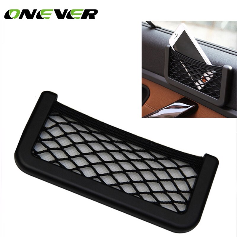 Onever Auto Styling 1 stks Auto Opslag Netto Automotive Pocket Organizer Bag Voor Mobiele Telefoon Houder 20X8 CM Auto-accessoires