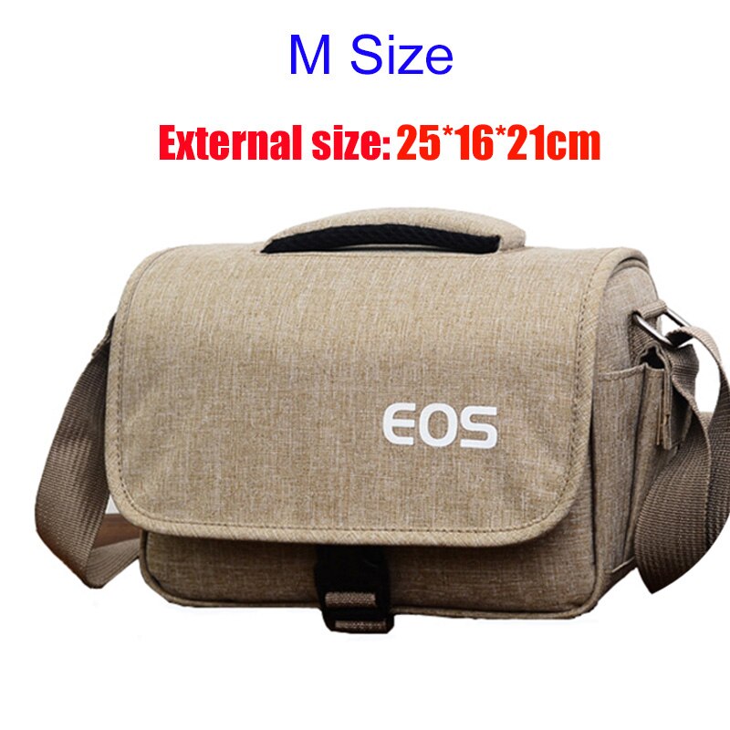 Dslr Camera Tas Mode Polyester Schoudertas Camera Case Voor Canon Nikon Lens Pouch Tas Waterdichte Fotografie Foto Tas: M Brown