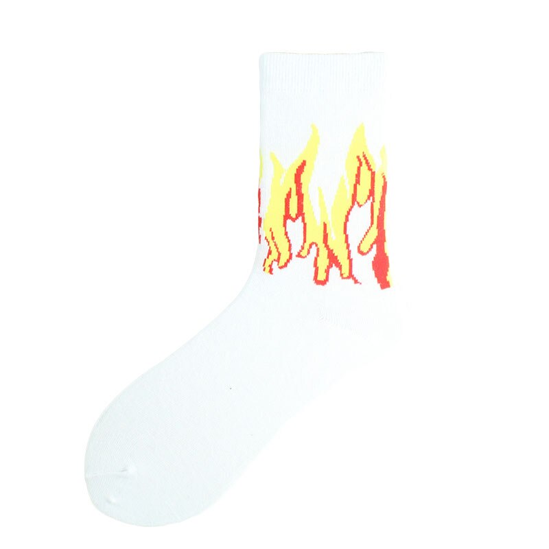 Chaussettes unisexes avec motif de flamme pour femmes, Style Hip Hop Harajuku coréen, chaussettes joyeuses pour hommes, chaussettes de Skateboard antidérapantes amusantes: 12