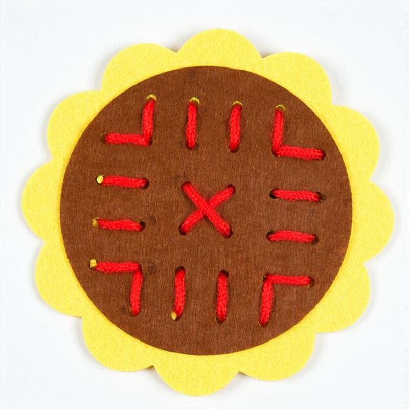 Teaching Kindergarten Manual DIY Weave Cloth Baby Early Learning Education Toys Montessori Teaching Aids Math Toys: Yellow x Coffee