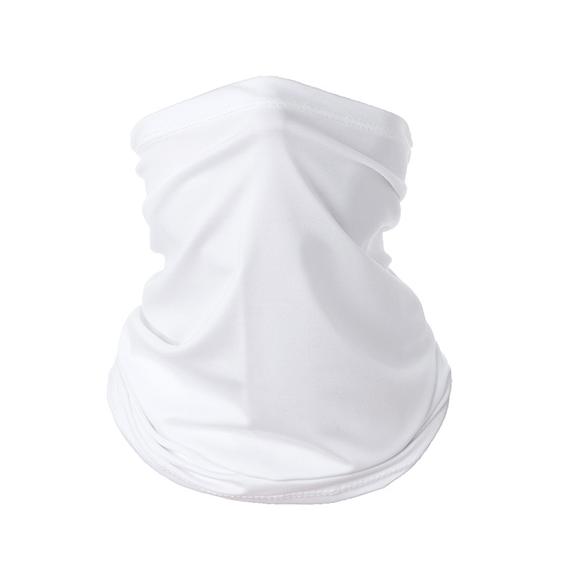 Bandana de couleur unie, haute élasticité, sans couture, guêtre, bandeau, cyclisme, alpinisme, bouclier facial, écharpe pour hommes: WHITE