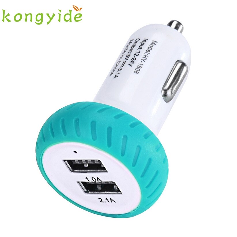 Bil-styling kongyide mini dual 2 port 12v usb auto i bil oplader adapter adapter opladning  td23: B
