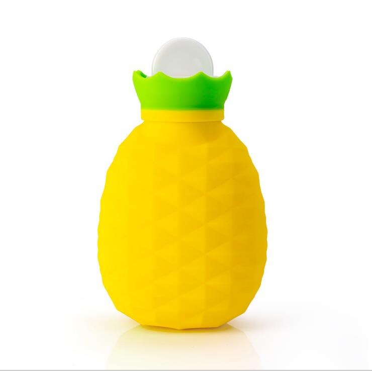 200Ml Multi-Functionele Ananas Vorm Warmwaterkruik Explosieveilige Koud Of Warm Siliconen Hand Flessen Kids zand Speelgoed: Geel