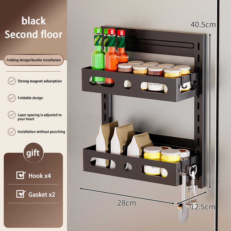 Magnetic Fridge Shelf Kitchen Paper Tube Cling Film Storage Rack Spice Storage Rack Storage Rack On The Side Of The Refrigerator: Pink