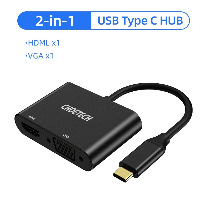 CHOETECH USB HUB C HUB to Multi USB 3.0 HDMI RJ45 Adapter SD Reader for MacBook Pro USB-C Type C 3.0 Splitter 2 Port USB C HUB