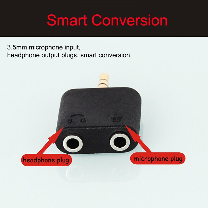 Adaptador de micrófono de 3,5mm, 1 en 2, cámara DSLR, para teléfono móvil, Iphone, Android