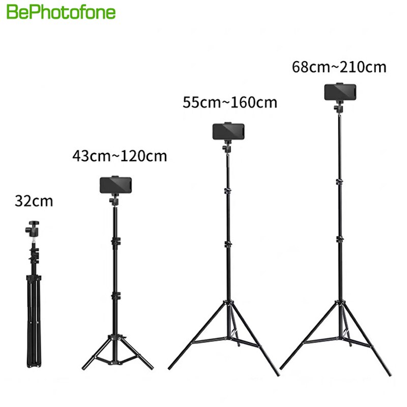 Universal Portable Aluminum Phone DSL Camera live tripod stand Mount Digital Camera Tripod Support LED Ring light for iPhone