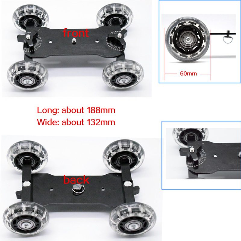 Mobile Rolling Sliding Dolly Stabilizer Skater Slider 11 Inch Articulating Magic Arm Camera Rail Stand Photography Car: Default Title