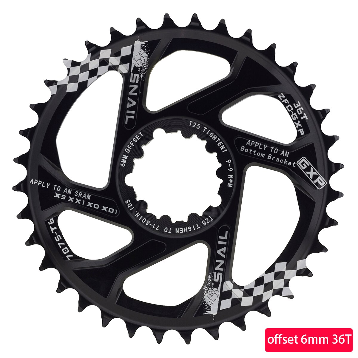 Bike Single Speed Chainring Direct Mount Narrow Wide Aluminum Chainring Round 28T-40T Chainwhee For SRAM GXP Crank gx xx1 X1 x9: 36T Offset 6MM