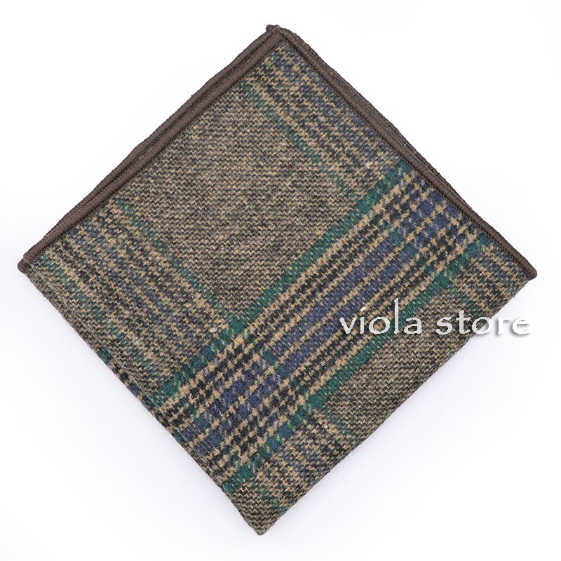 Klassisk plaid stribet blød 50% uld kashmir lomme firkantet 24cm herre jakkesæt hanky festlommetørklæde smoking slips matchende vinter: 05