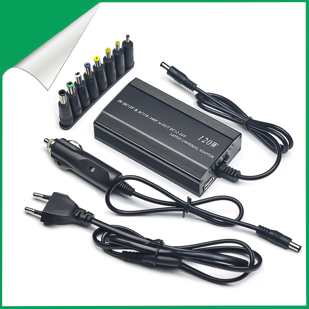 Multifunktionales Laptop-Netzteil, Autoladegerät, Computer-Adapter, 120 W, einstellbare Spannung für HP ASUS LENOVO ACER IBM