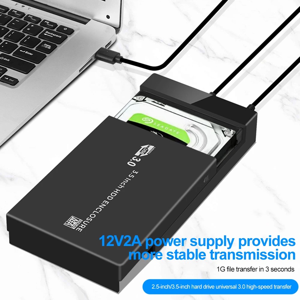HDD-Gehäuse 3,5 2,5 Zoll SATA auf USB 3.0-Adapter, externes Festplattengehäuse, Lesegerät für SSD-Festplatte, HDD-Gehäuse, HD 3.5 HDD-Gehäuse für PC