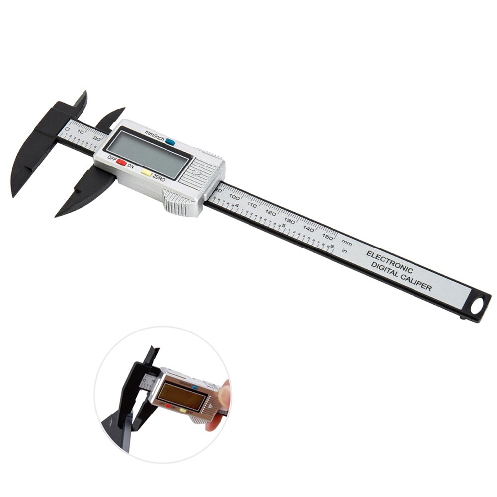 Digitale Schuifmaat Meten 150Mm 6Inch Lcd Elektronische Carbon Fiber Gauge Hoogte Meetinstrumenten Micrometer