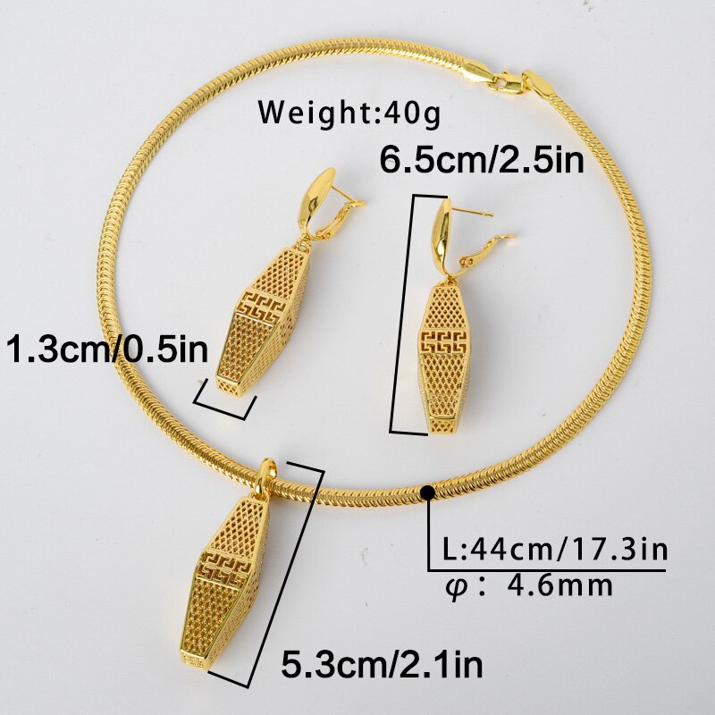 Diana Baby Sieraden Sets Braziliaanse Oorbellen Hangende Ketting 18K Gold Geplant Voor Vrouwen Bridal Wedding Party Anniversary