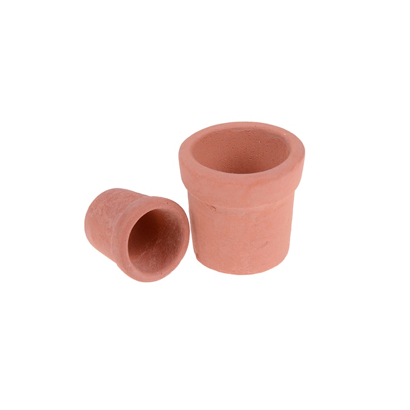 7/12pz mini vaso da fiori in argilla rossa simulazione giardino vaso da fiori modello giocattolo per 1/12 Astuccio delle bambole in miniatura Astuccio delle bambole accessori