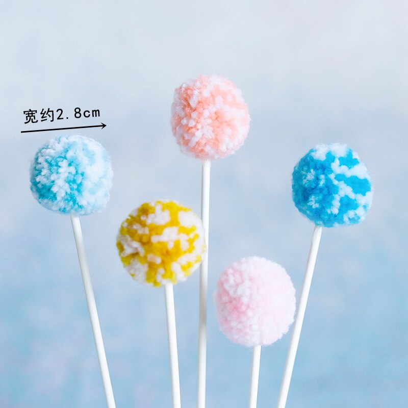 Månen sover björn tårta topper för födelsedagsfest tillbehör hårboll regnbåge baby shower dessert dekoration barn bakning kärlek: 5pc set hårbollar