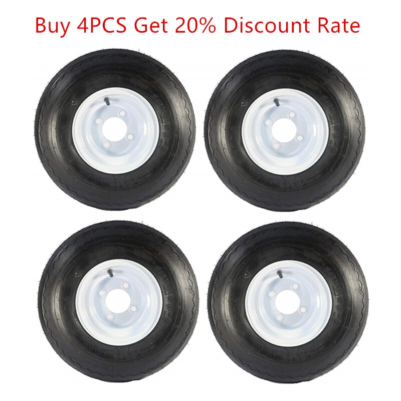 JayCreer 1PCS 8" White Steel Golf Cart Wheels And 18x8.50-8" Turf/Street Golf Cart Tires