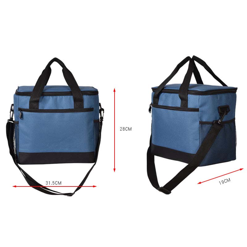 Bolsas de almuerzo térmicas, Bolsa Aislante de tela impermeable, para almacenamiento de alimentos, para la compra, 2 tamaños: blue