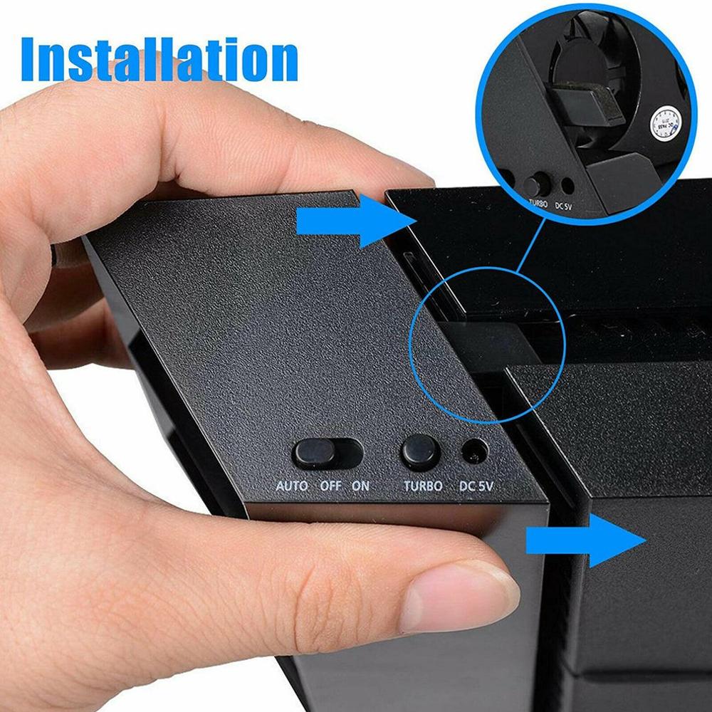 Ps4 vert kjølevifte  tp4-005 smart turbo temperaturkontroll usb kjøling 5- vifter intelligent temperaturkontroll husholdning